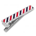 Varsity Stripes Red, Navy, and White Tie Clip.jpg